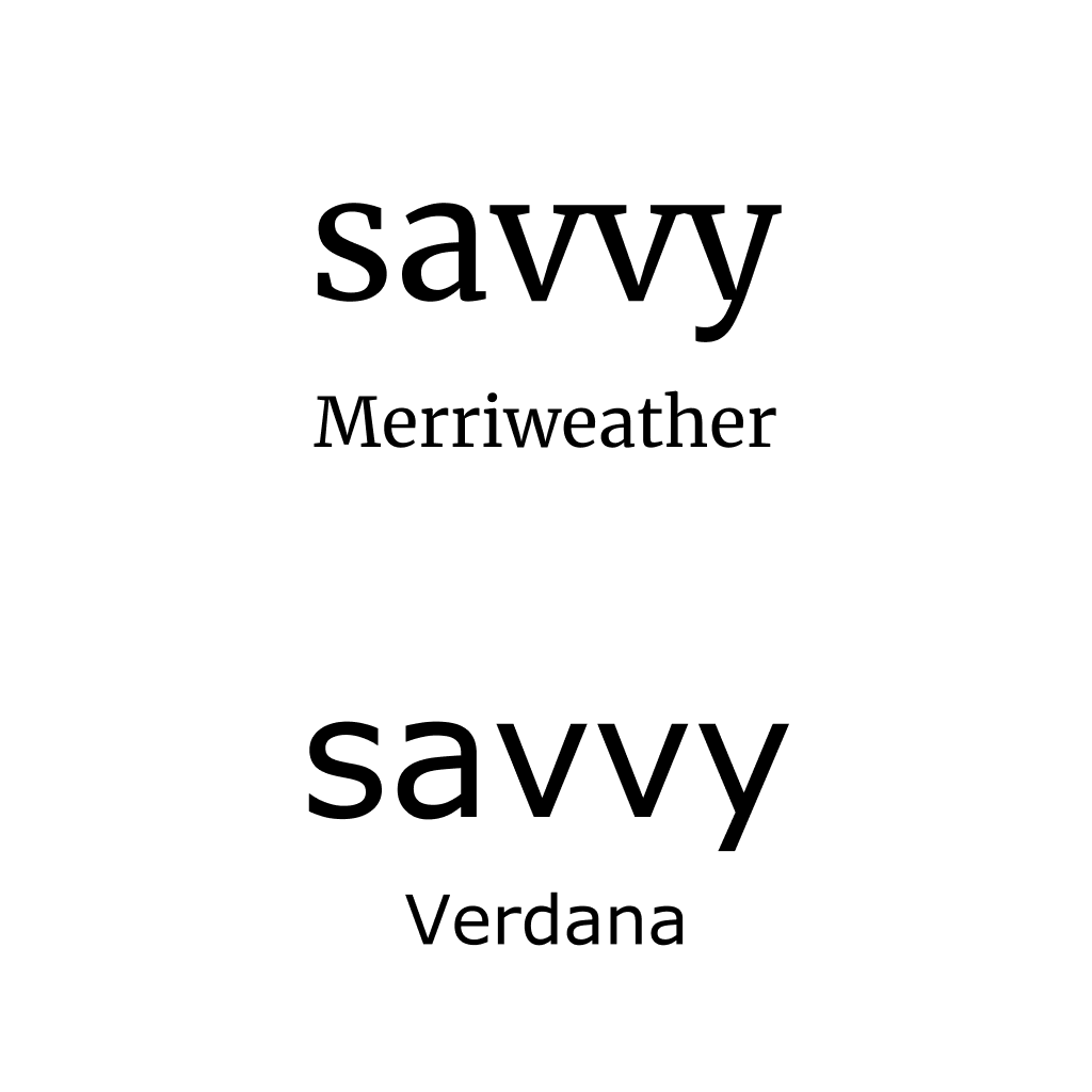 Example showing how tight letter spacing causes letter combinations to merge