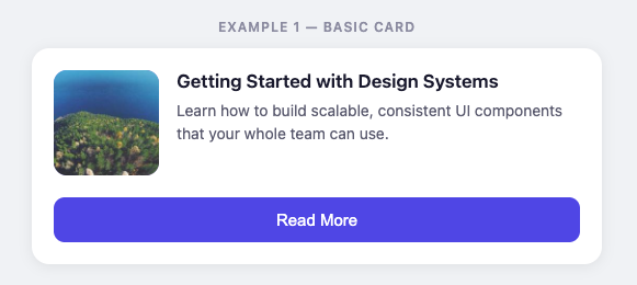 Example of a basic card built from pixel-level instructions
