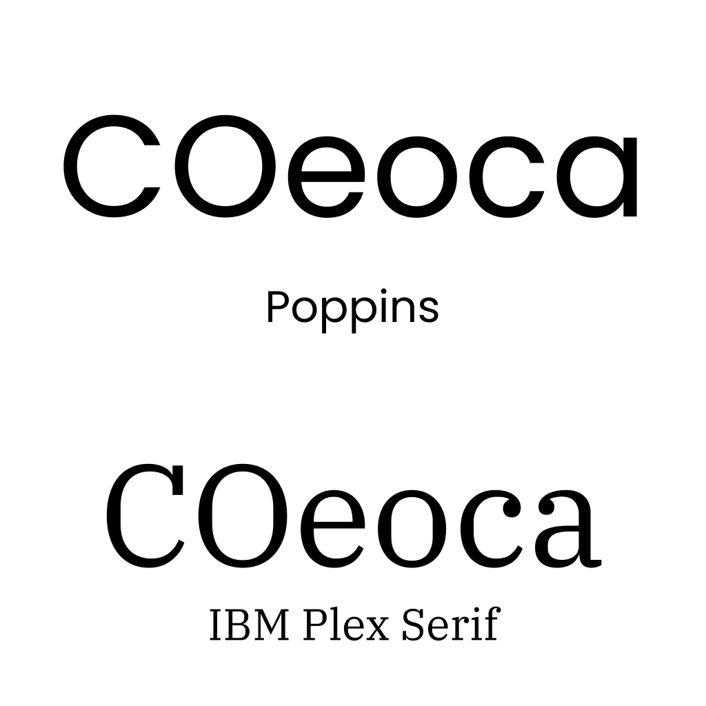 Jämförelse mellan typsnitten Poppins och IBM Plex Serif
