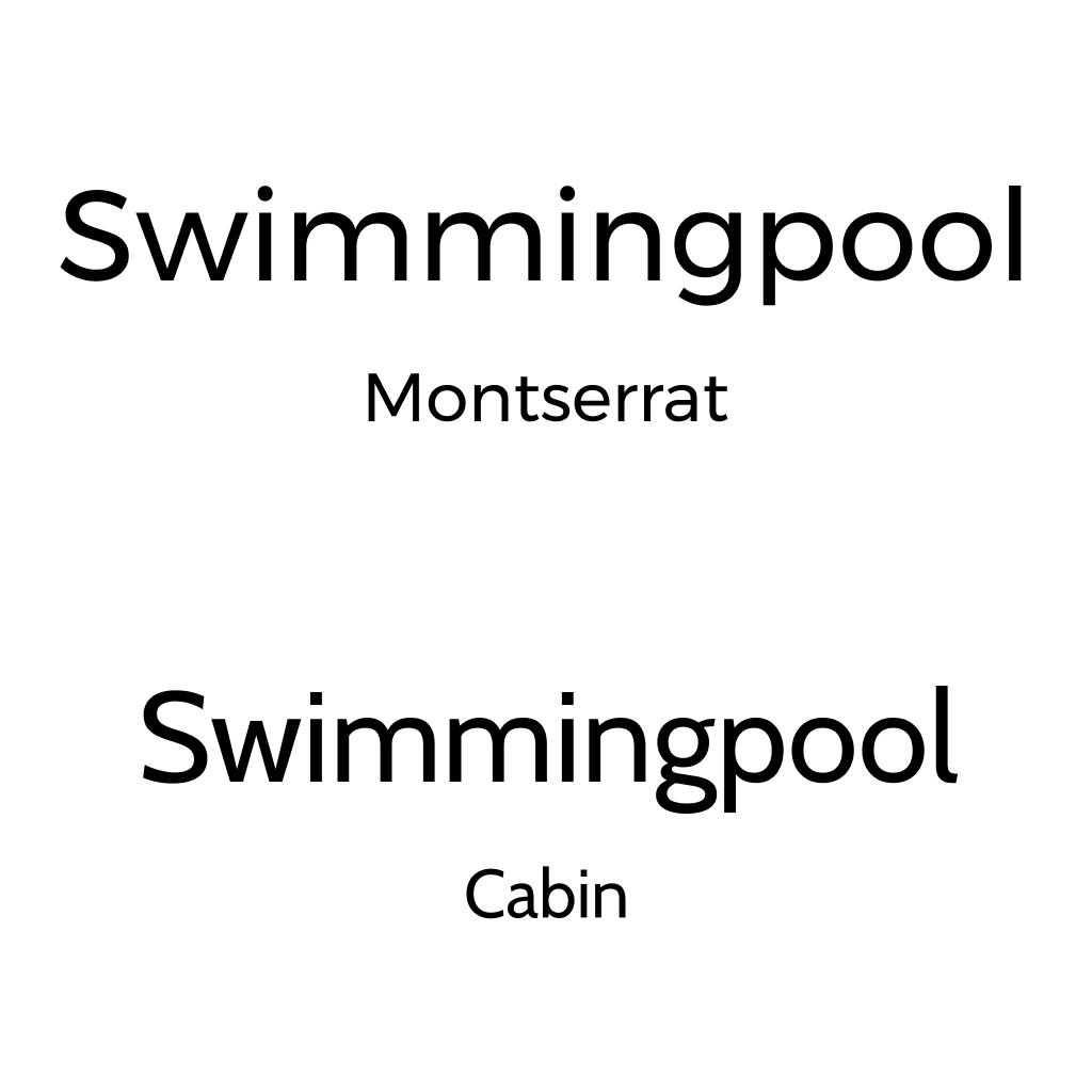 Jämförelse mellan typsnitten Montserrat och Cabin